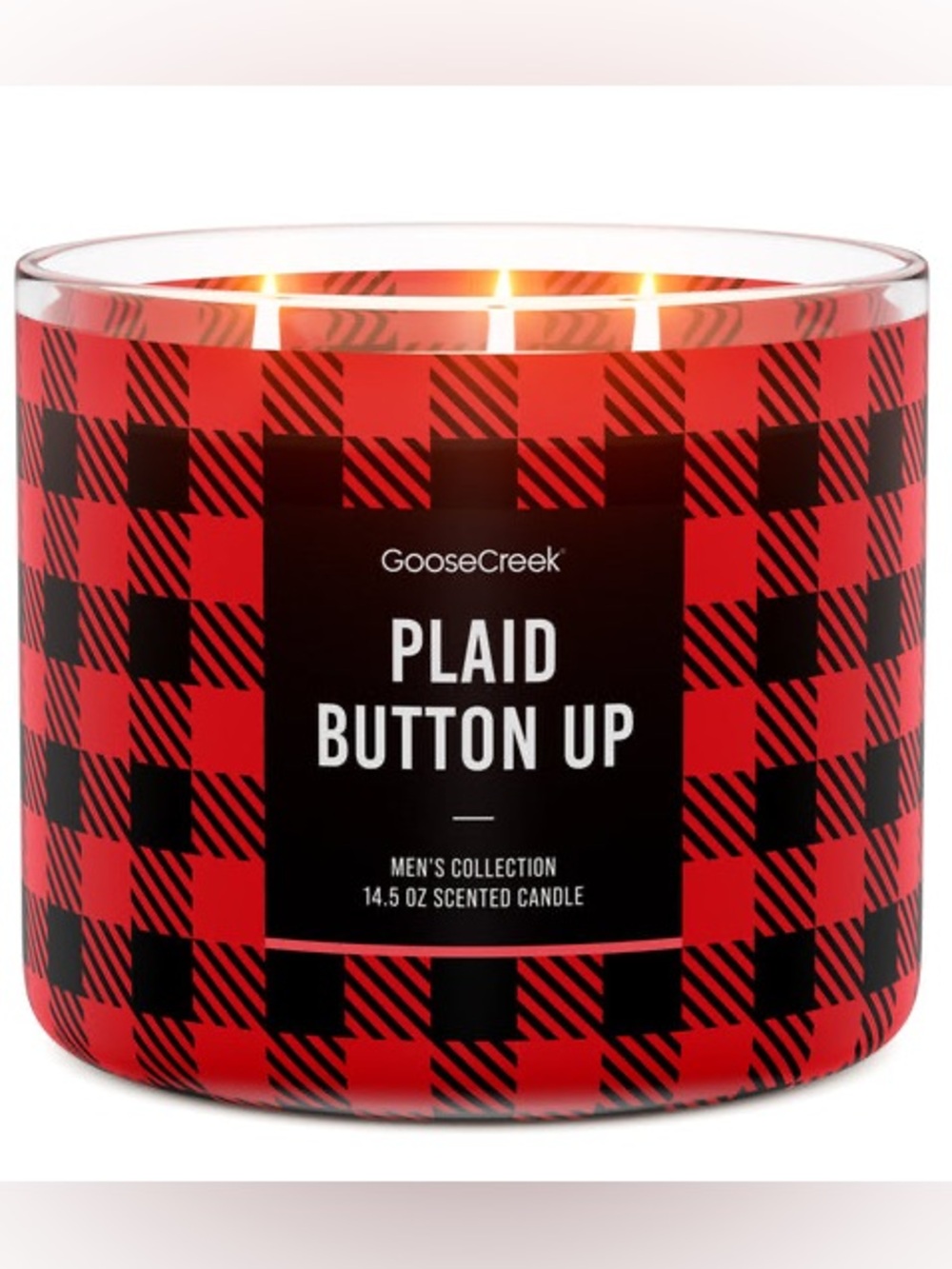 Goose Creek 'Plaid Button Up' 3-Wick Candle - Red & Black - Picture 6 of 8